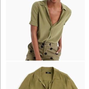 J.Crew Silk Short Sleeve Button Down